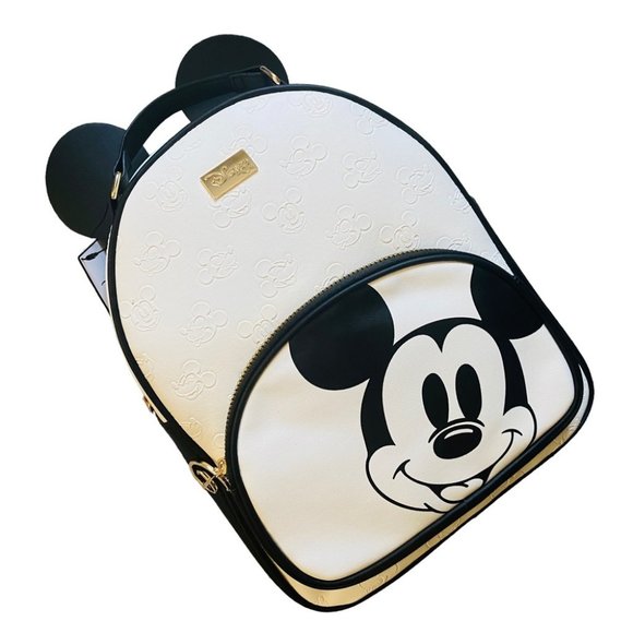 Disney Handbags - NEW Disney Mickey Mouse Embossed Backpack Faux Leather Mickey Mouse Ears